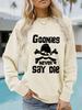 Europäischer & Amerikanischer Damen Herbst/Winter Langarm Rundhals GOONIES Print Sweatshirt Hoodie