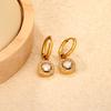 Clearly Colored Cubic Zirconia Drop Earrings For Woman Dancing Party Accessories Luxury Shiny Zircon Geometric Clip