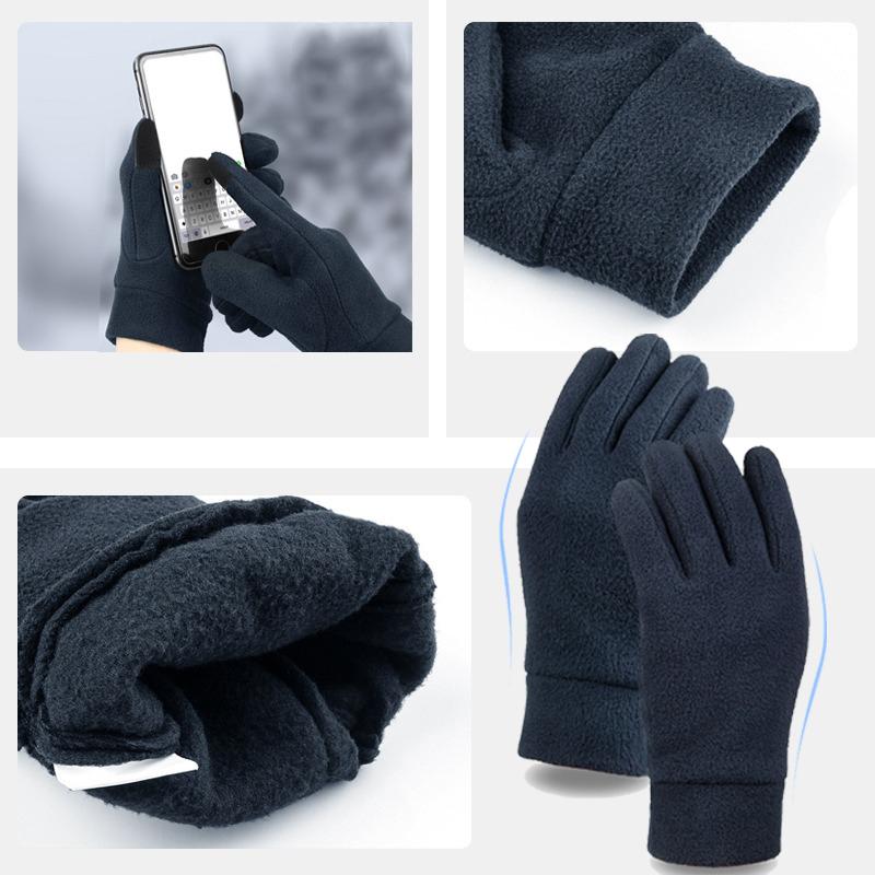 Guantes Cálidos de Invierno Polar Fleece Clima Frío Equitación Guantes de Esquí Pantalla Táctil Mujer Y Hombre Guantes Térmicos para Correr Senderismo