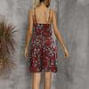 GMXIA Sexy Halter Dress Spring and Summer Large Size Printed Floral Medium Short Skirt