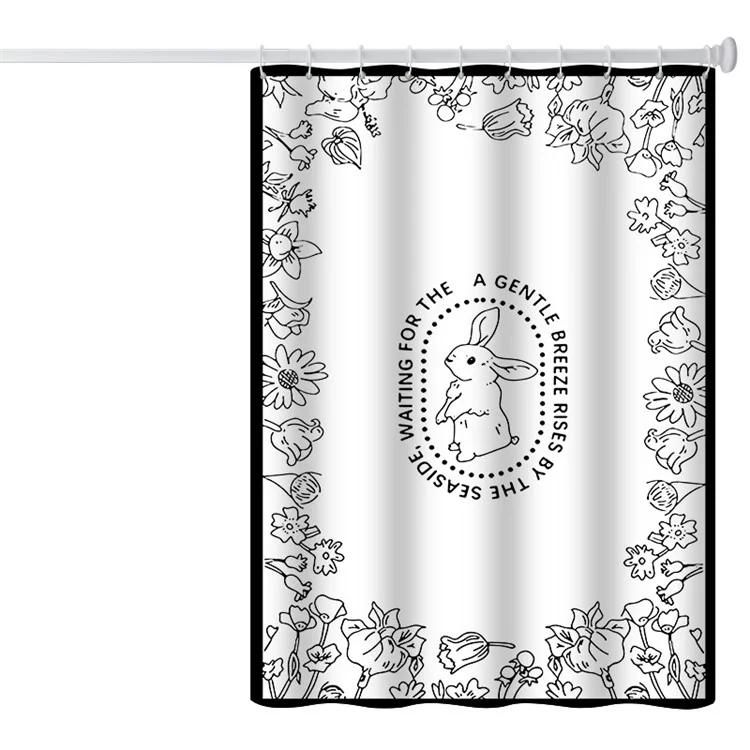 

150x180cm Shower Curtain Waterproof Printing Pattern Washable Bath Curtain