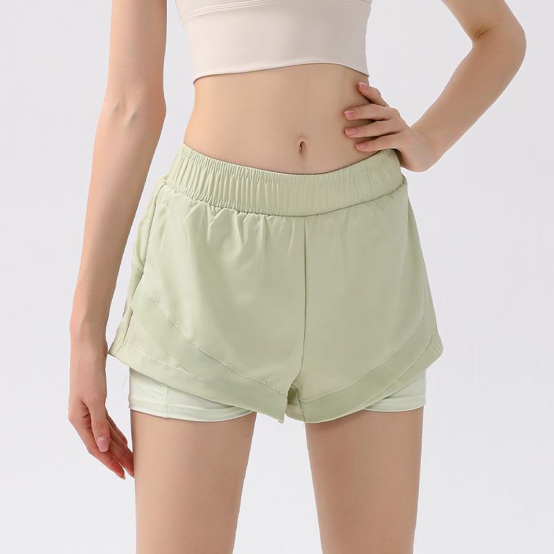 

Женские шорты для йоги больших размеров с высокой талией - Свободные, Защищающие от просвечивания, Подтягивающие бедра, Стиль «два в одном» XL зелёный