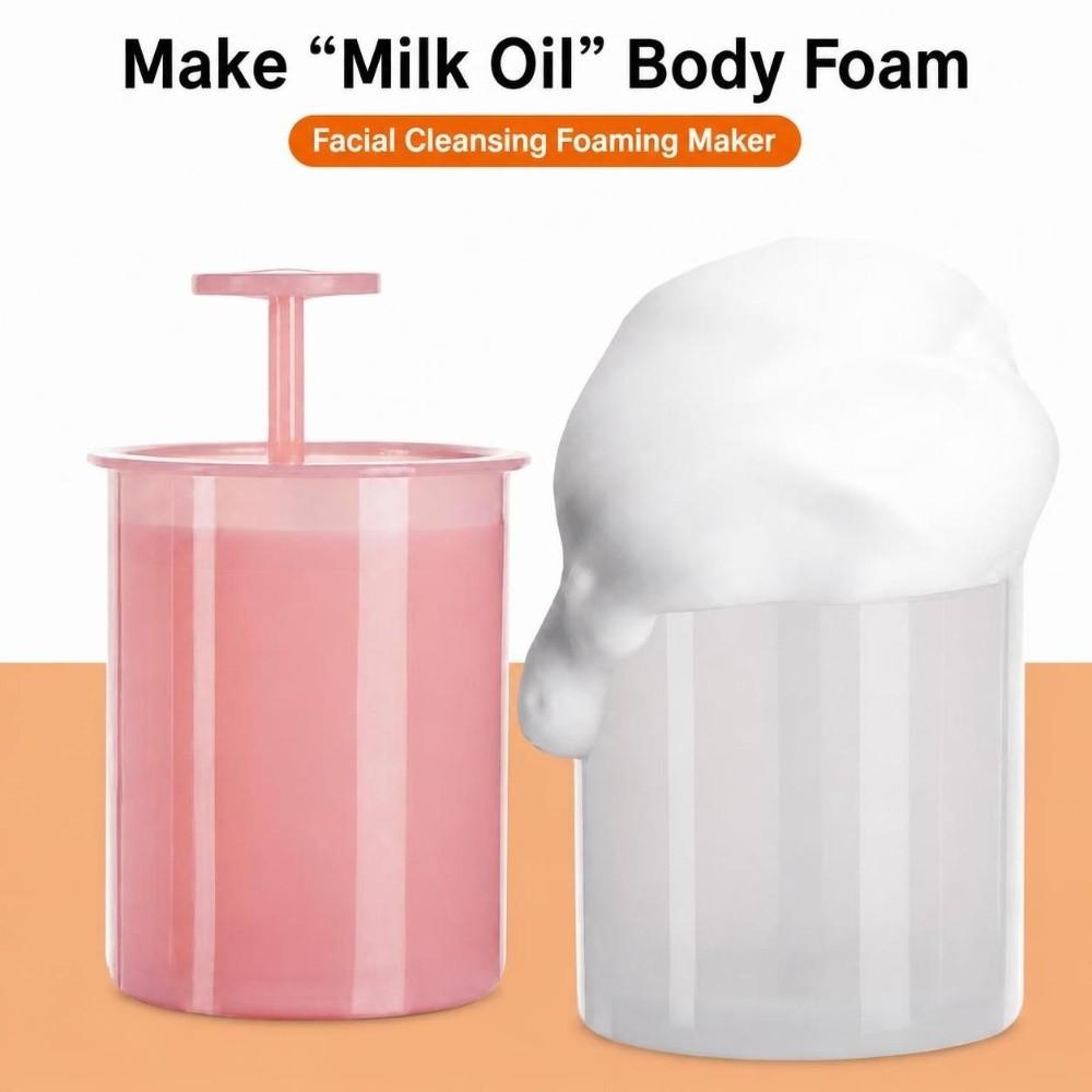 2PCS Manual Pump Cleanser Foam Maker Pink White Facial Bubble Maker Foam Maker Cup Foam Cups
