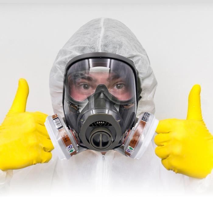 Tbest Respirateur de sécurité Respirateur à gaz intégral 6800 anti-poussière Gel de silice bouche-moufle couverture élevée