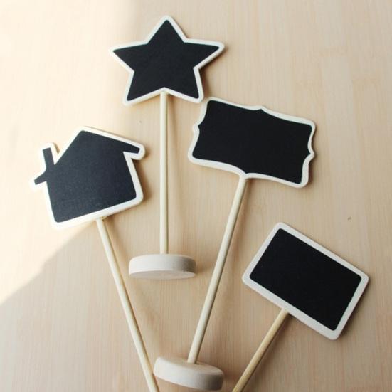 Reusable Sign Board Cheap 10Pcs Excellent No Rough Edge Reusable Wood Message Chalkboard ...