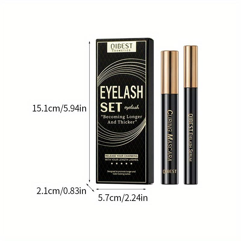 Mascara + Wimpern-Conditioner-Set, verlängernd, verdichtend, schwungvoll und wischfest, Wimpern definierend, schwarze Mascara