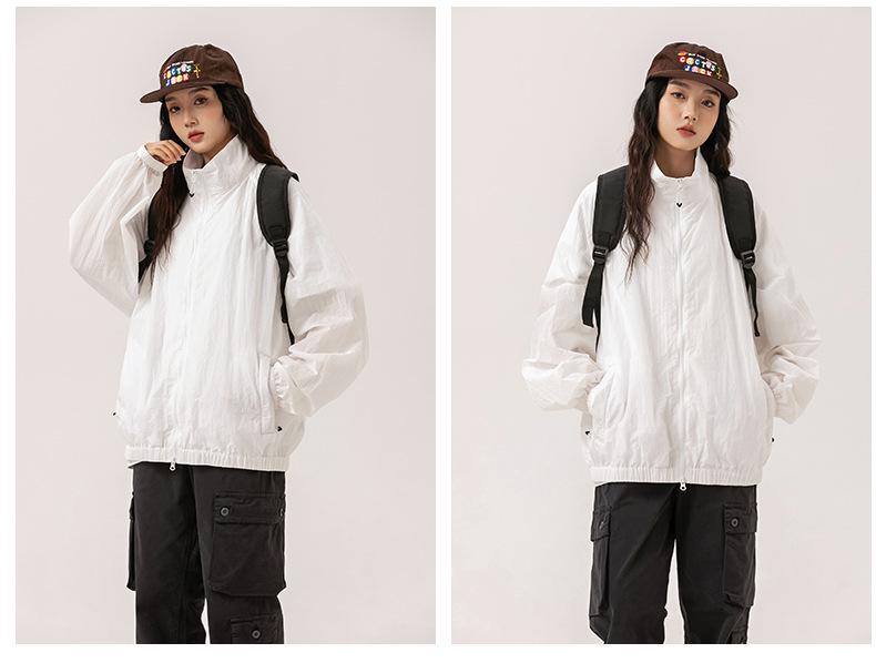 Unisex Lightweight Quick-Dry Stand Collar UV Protection Hiking Jacket