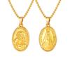 Vnox Double Side Virgin Mary Pendant Necklace, Gold Color Stainless Steel Box Chain, Trendy Religious Jewelry Gift for Women Men