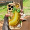 Phone case: 2D flat design suitable for iPhone 18 17 16 15 14 13 Pro protective case, 3D banana, perfect Christmas and Halloween holiday gift