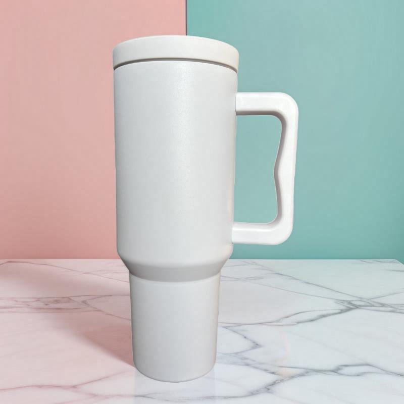 40oz Large Capacity Cup 304 Stainless Steel Insulated Cup New Car Straw Ice King Cup Handle Cup