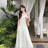 French Embroidered Lace Suspender Dress Women's Summer High-end Temperament First Love Seaside Vacation Beach Dress Women