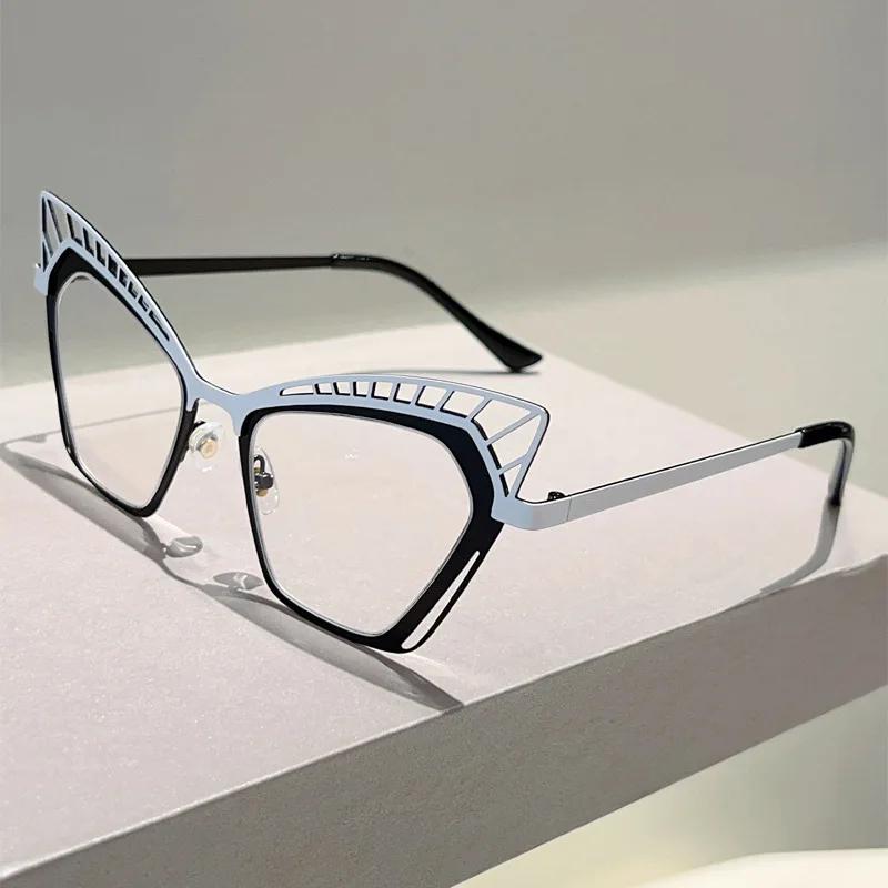 Vintage Anti Blue Light Optical Glasses Oversized Women Luxury Brand Designer Myopia Customize Prescription Eye Glasses Frames