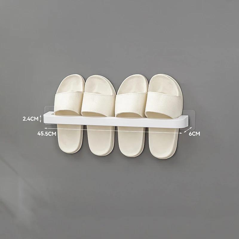 

Полка для тапочек в ванной комнате, настенное крепление без дырокола, вешалка для обуви, полка для хранения полотенец, экономящая место, полки, аксессуары для ванной комнаты