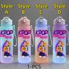 K-Pop Demon Hunters Anime Character Water Cup Large Capacity Outdoor Portable Rope Drinking Bottle Gift for Boys and Girls