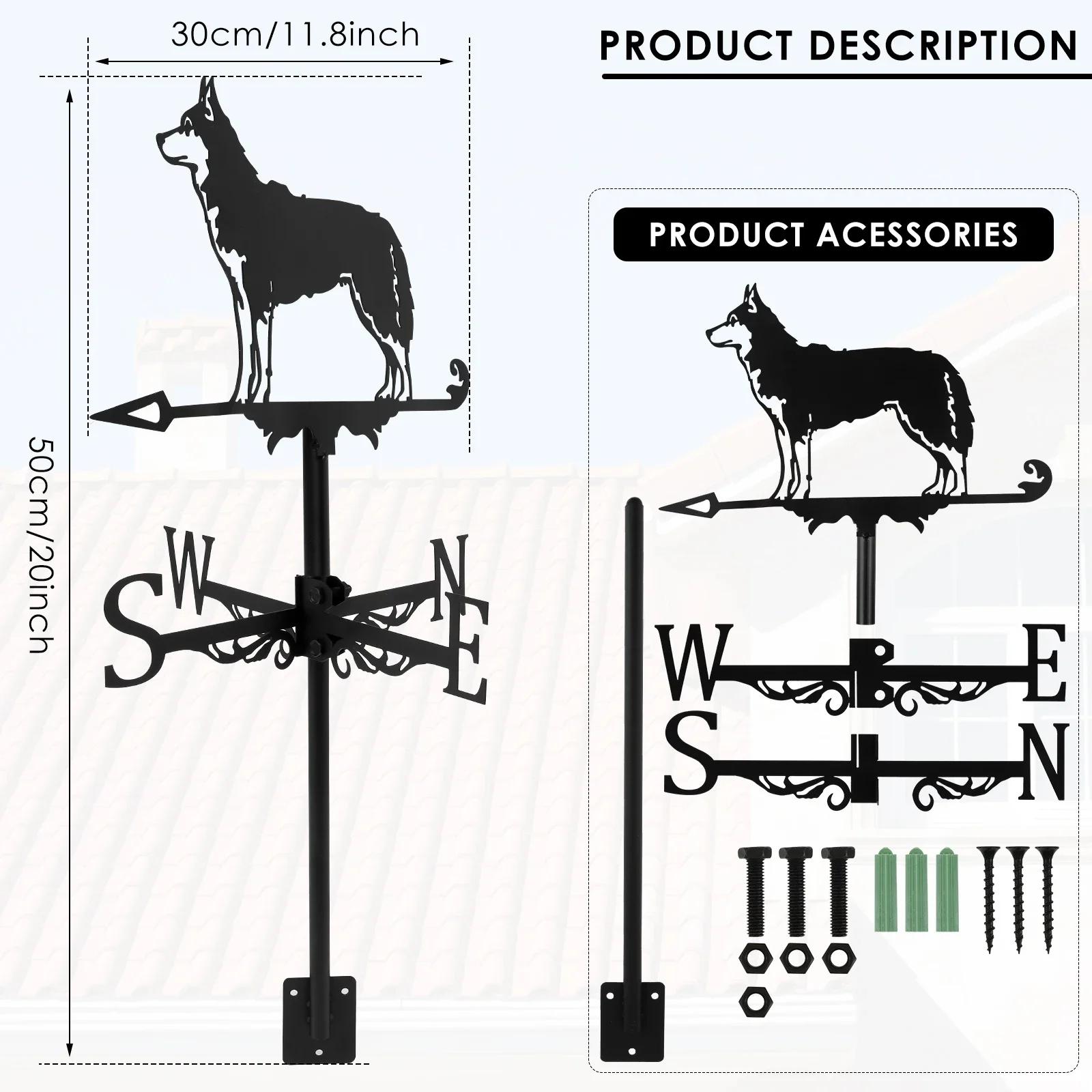 

Флюгер для собак Металлические флюгеры для животных Украшения Креативные винтажные флюгеры для собак Сверхпрочные черные флюгеры для собак Направление ветра чёрный