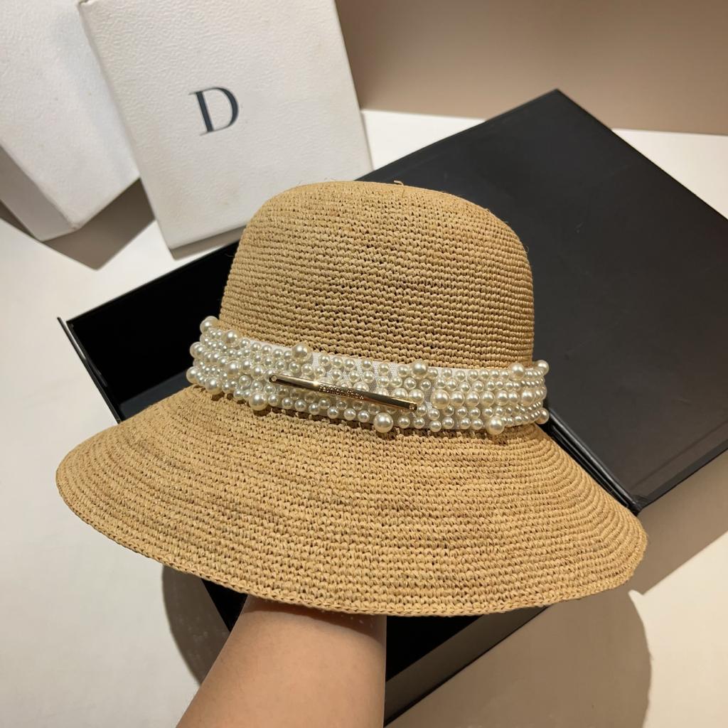 Xiaoxiangfeng Encrypted Crochet Natural Raffia Sun Hat Summer Big Brim Straw Hat Outdoor Sunscreen Basin Hat Women
