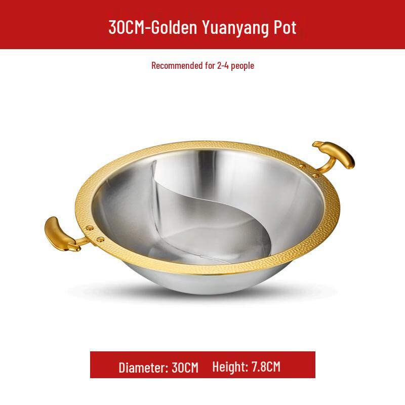 ZISIZ 304 Stainless Steel Divided Hot Pot