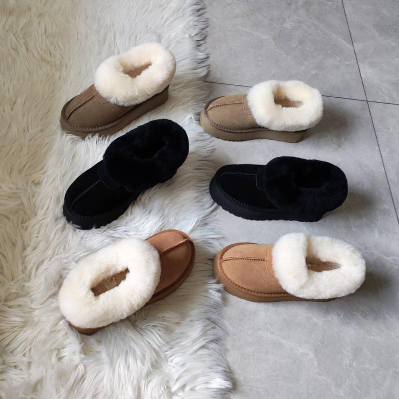 2025 autumn and winter women's fur integrated snow boots short boots thick-soled heightening short boots hooked fashion snow boots