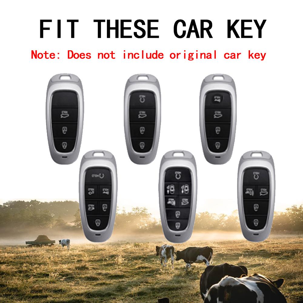 Schlüssel Lederetui Schlüsselanhänger für Hyundai Santa Fe Tucson 2022 NEXO NX4 Atos Solaris Prime 2021 Autoschlüsselabdeckung Schale