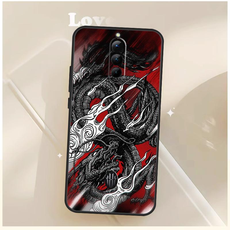 Japanese Wave Anime Dragon Case For ZTE Nubia Red Magic 10S 6S 7S 8S 9S 6 7 Pro For RedMagic 8 9 10 11 Pro Plus Cover