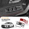 Real Soft Carbon Fiber Trim Sticker For Mercedes Benz A CLA Class W177 W118 C118 2020-2024 2025 Car Window Lift Control Frame.