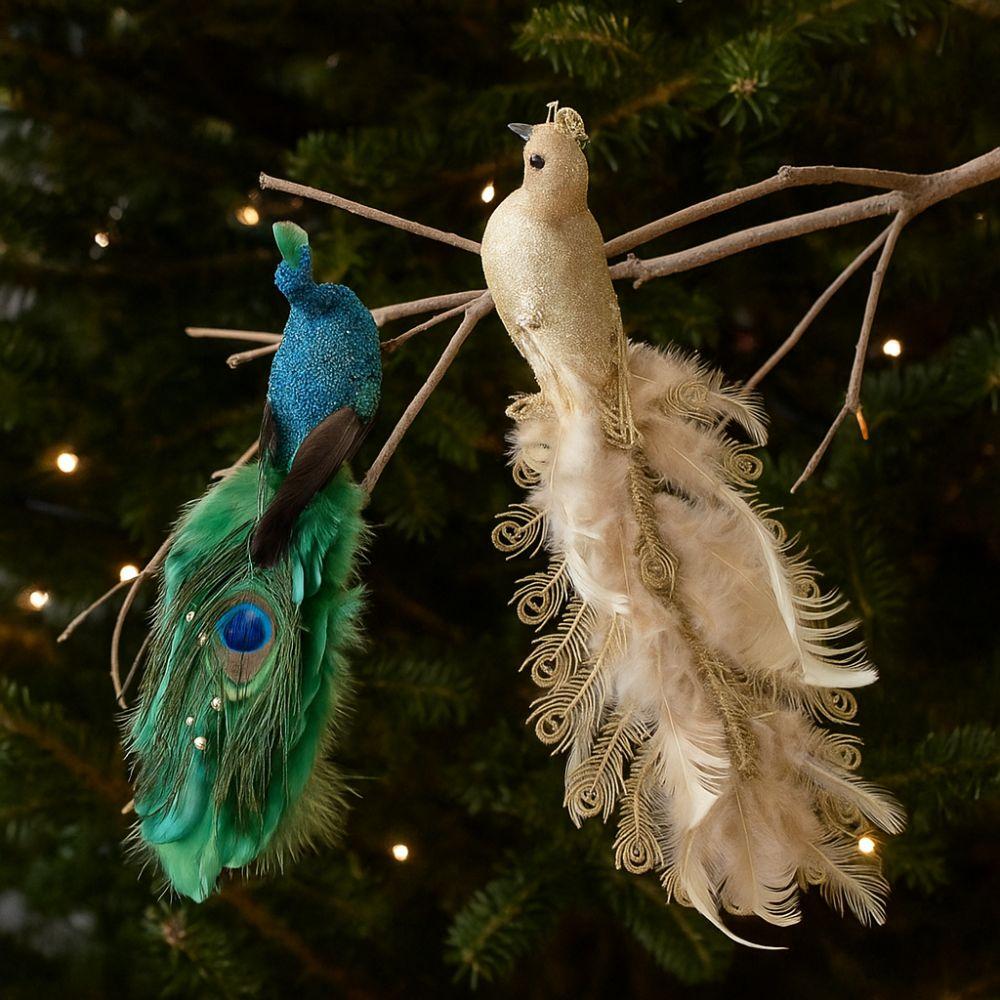 Glitter Feather Birds Decor Handmade Christmas Tree Decoration  Christmas Season