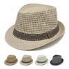 Men Summer Straw Hat Solid Color Hollow Out Jazz Panama Hats For Man Outdoor Travel Beach Sunshade Cap