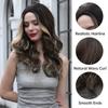 HAIRCUBE Long Wavy Middle Part Synthetic Wigs for Black Women Black Brown Heat Resistant Fake Hair Wig Daily Cosplay Party
