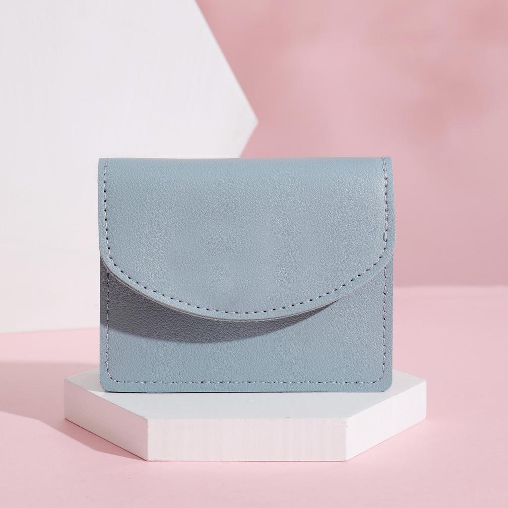 2026 Women's Short Wallet - Plain Color Card Holder with High-End Feel, Small, Simple Cross-Border Coin Purse