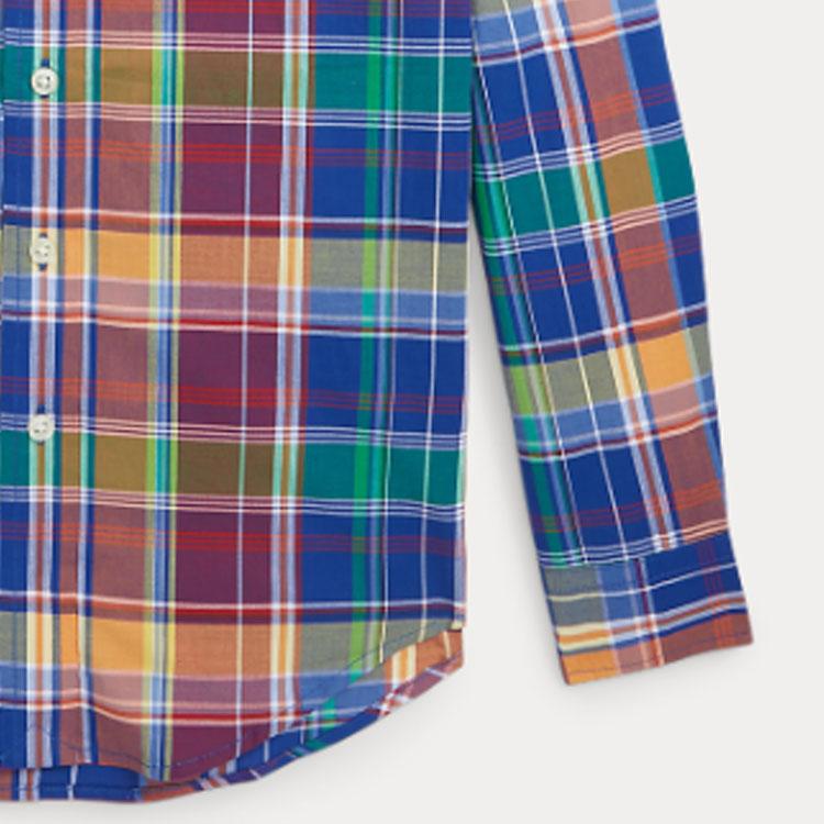 Polo Ralph Lauren SS24 Plaid Pony Print Pointed Collar Casual Long Sleeve Shirt Kids Shirts Multicolor CWPOWOVY6820458-999