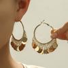 European and American style metal texture disc fringed earrings, earrings INS trendy high-end design light luxury stud earrings, earrings.