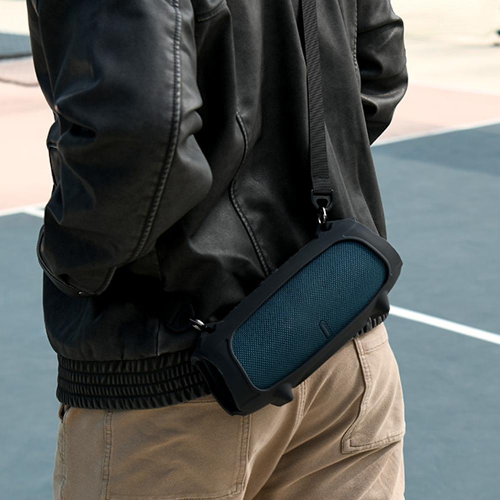 Premium Silicone Cover Case with Strap for JBL Charge 5 Speaker Offers Anti-Fall Protection and Portability