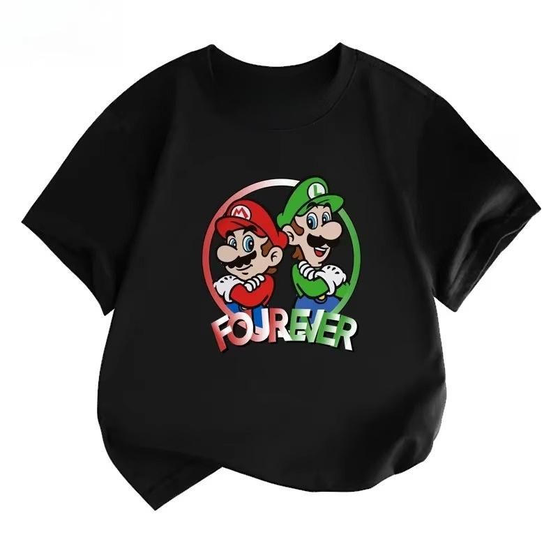 2026 Hotselling New Popular Super Mario Short Sleeved Tshirt for Boys In Summer Comfortable Half Sleeved Top