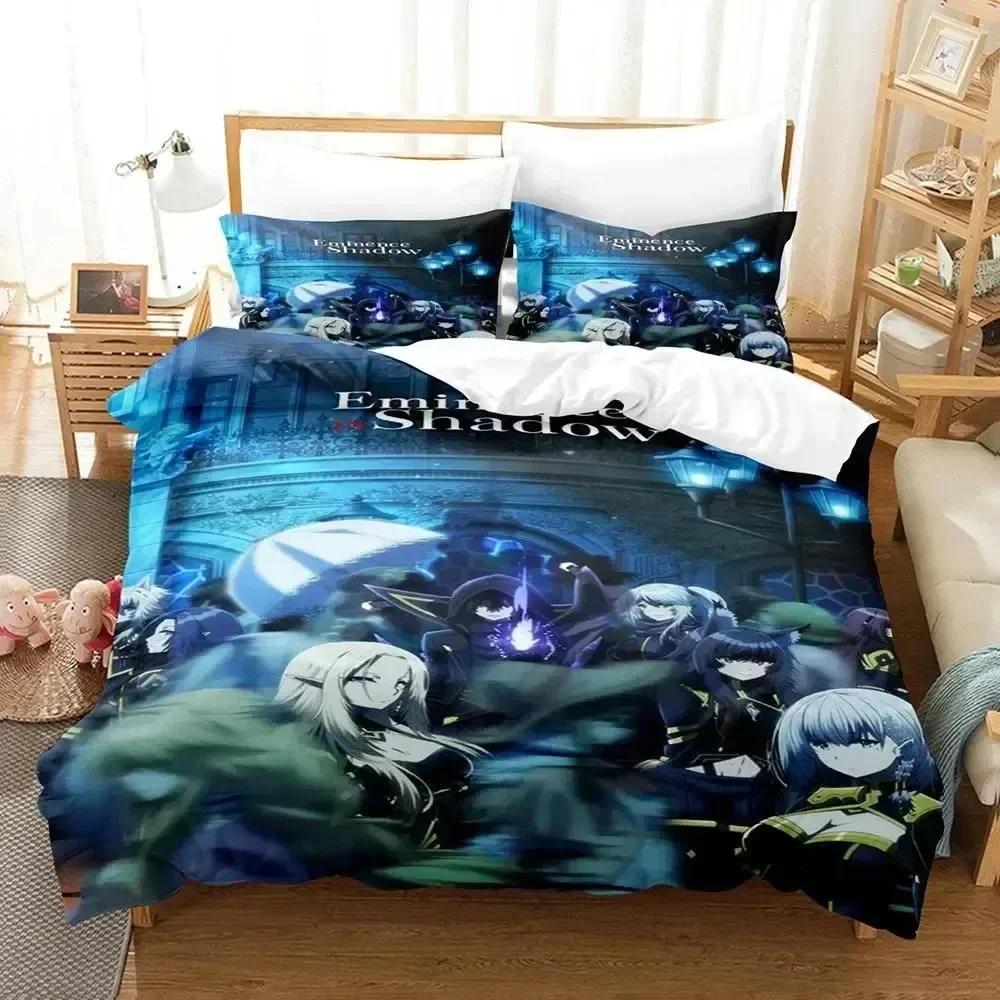 Anime Eminence In Shadow Bedding Set Printed Bed Set With Pillowcase Duvet Cover Soft Queen King Size Bedclothes Home Kids Adult