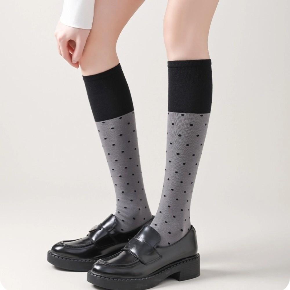 Korean Style Knee Socks Color Matching Women Stockings Fashion Long Socks  Women