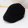 Early autumn new deerskin velvet old money wind retro painter hat women's autumn and winter simple small label showing a small face forward hat