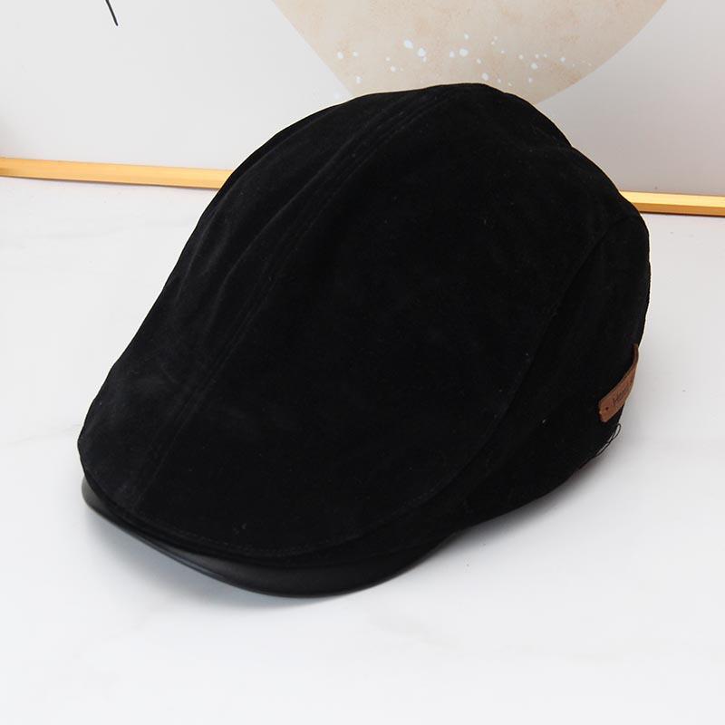 Early autumn new deerskin velvet old money wind retro painter hat women's autumn and winter simple small label showing a small face forward hat