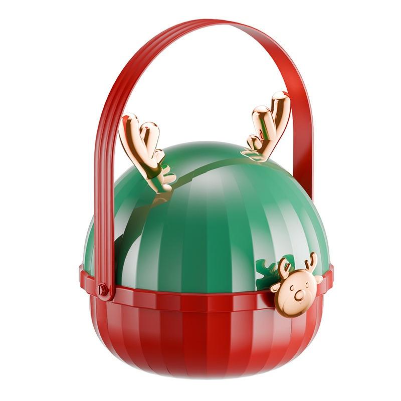 1Pc Creative Christmas Box - Elk Pattern Xmas Eve Handbag Style Peace Fruit Box, Reusable Packaging for Christmas Gifts