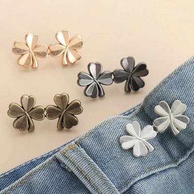 1 Paio Stringi Vita Regolabile Quadrifoglio Fibbie Vita Pantaloni Per Jeans Pantaloni Gonne Bottoni a Pressione Clip Regolatori