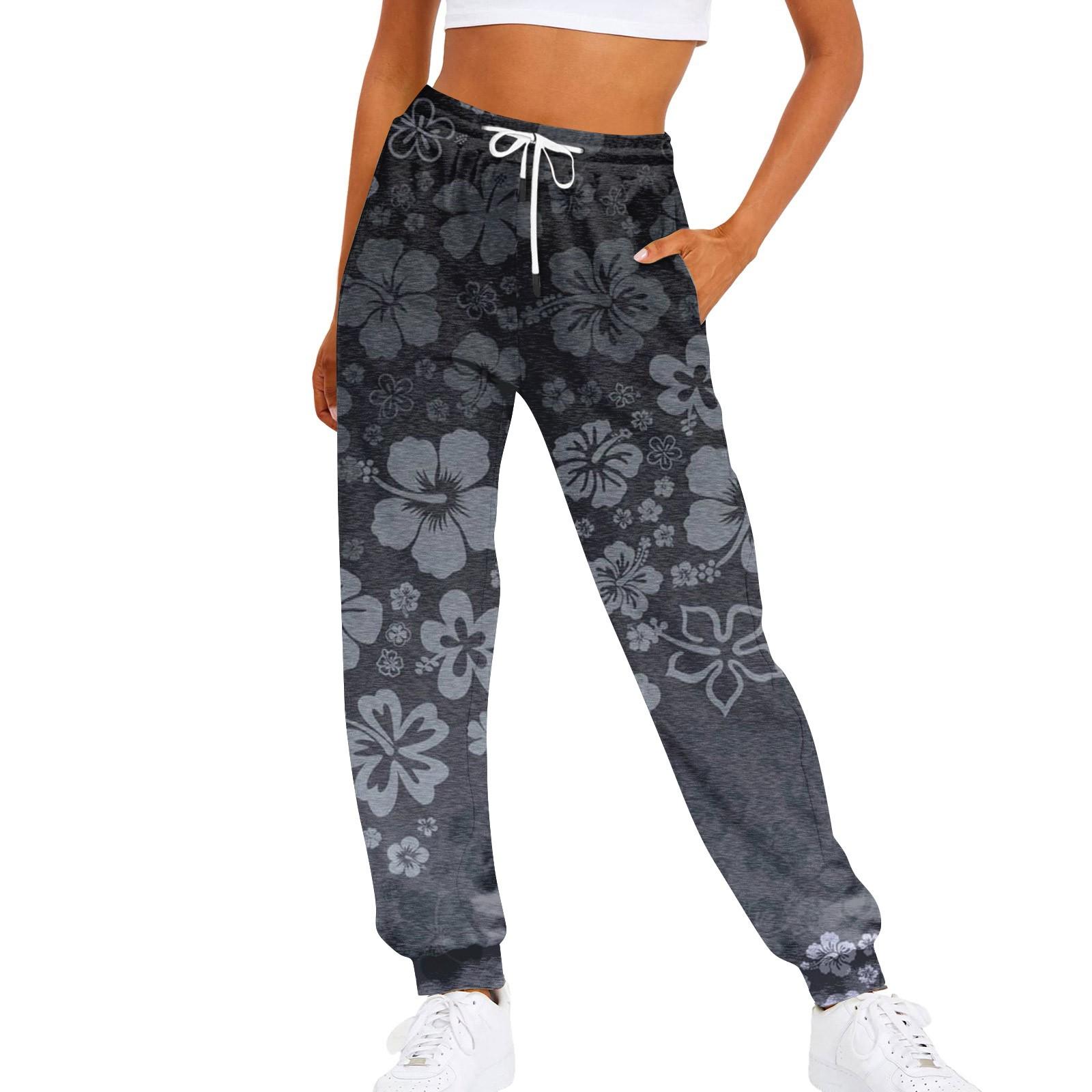 

Женские повседневные модные брюки с принтом и эластичной резинкой на талии L серый