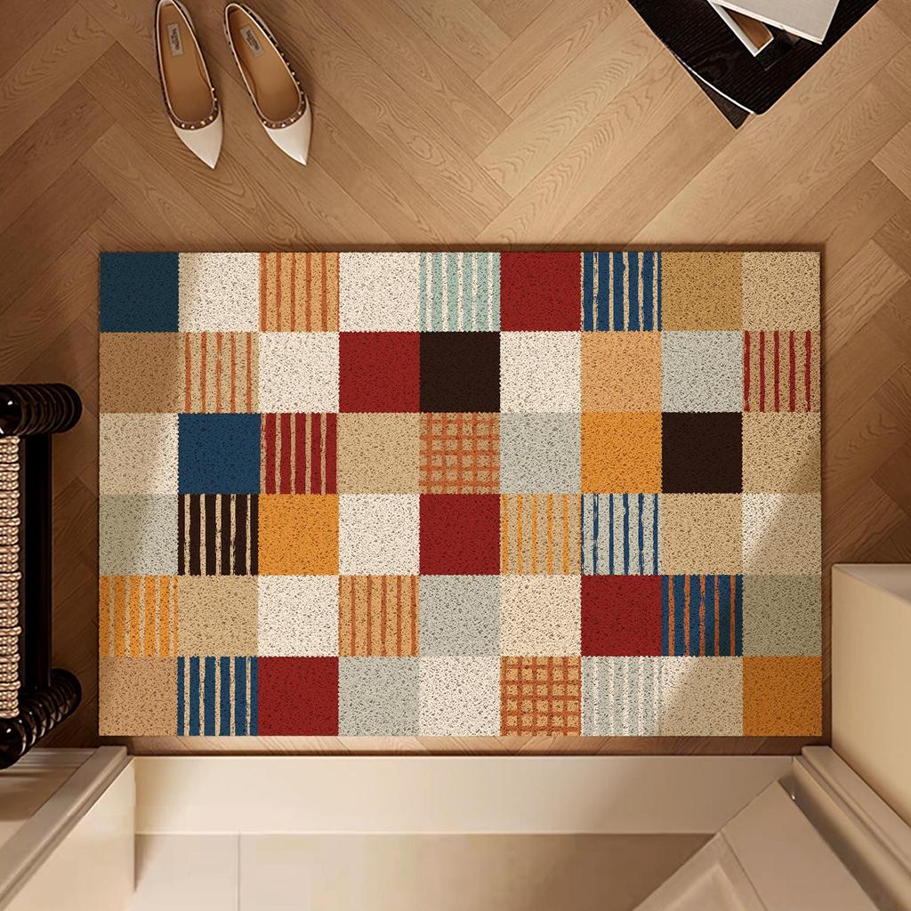High-End American Style Entrance Door Mat - Silk Loop, Wear-Resistant, Non-Slip, Mud & Dust Removing