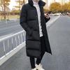 Men Jacket Hooded Solid Color Long Sleeve Coldproof Winter Thicken Cotton Padded