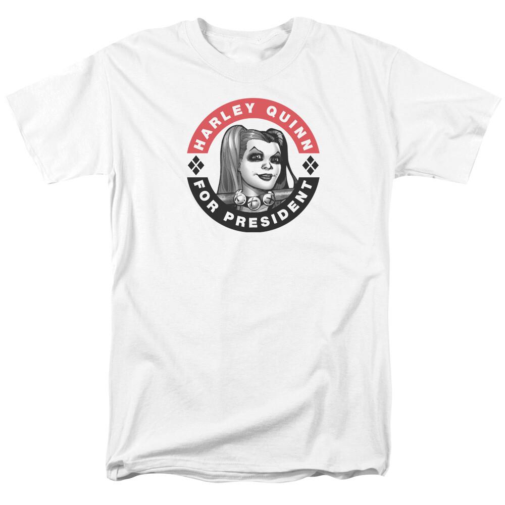 

26 Harley Quinn For President T Shirt Licensed Comic Book Tee White Unisex T-Shirt M