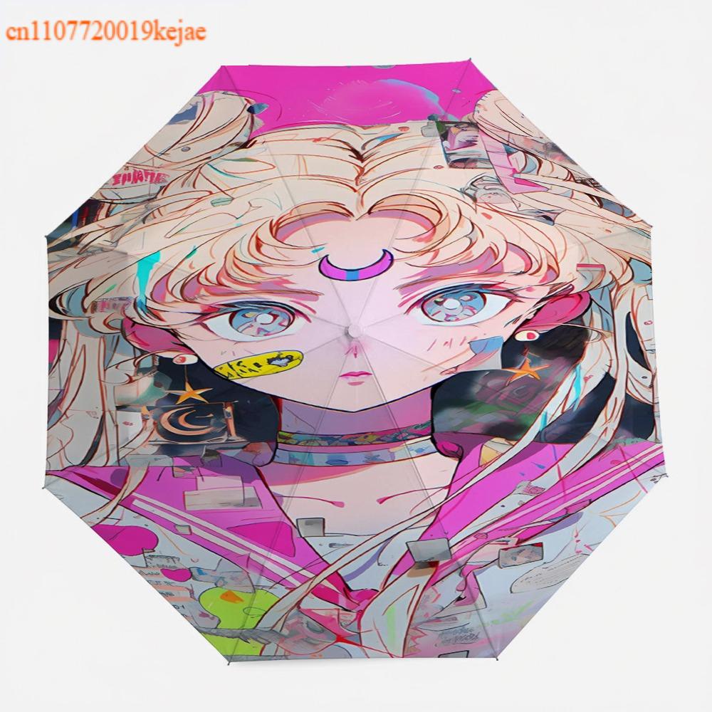 Unique Sailor Moon Umbrella,  Windproof Folding UV Protection, Portable Umbrella for Anime Lover Gift  Cosplay