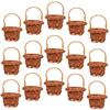 COSMEVIVI 15-delig miniatyrkorg i plast med flätat mönster i rottingstil, idealisk för fotorekvisita för interiör, skrivbordsdekoration, miniförvaring