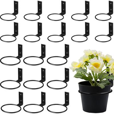Flower Pot Trays Wall Mounted Pot Ring Holder Metal Planter Hooks Hangers Wall Bracket Plant Storage Rack Garden