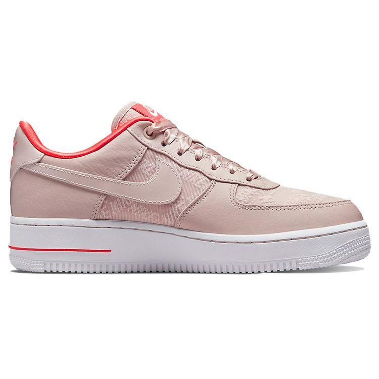 Nike Air Force 1 07 Fossil Stone Laser Crimson Women Sneakers Pink White DQ7782-200