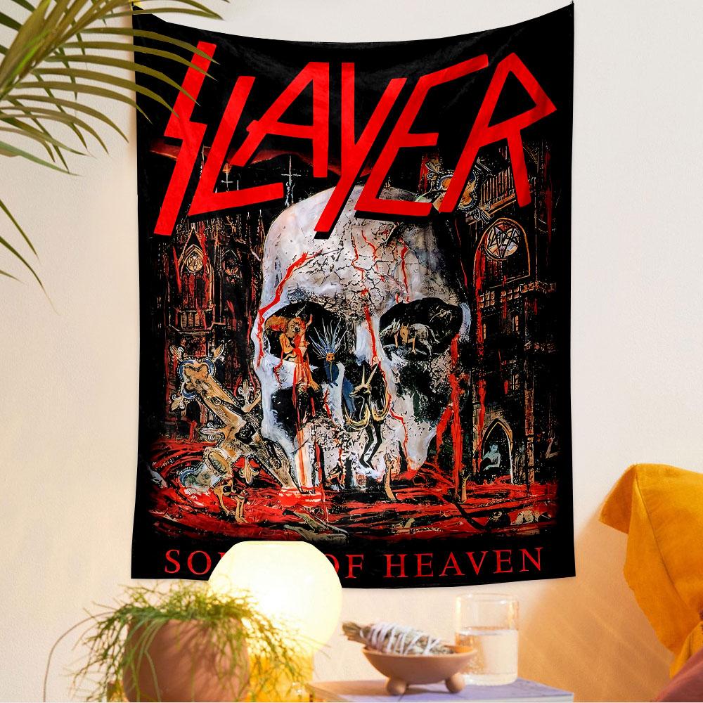 Slayer Tapestry Wall Hanging, South of Heaven Album Poster Art, Rock Wall Decor for Bedroom Living Room Dorm