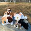 Cat Plush Toy Black White Short Fur With Large Eyes For Kids And Collectors