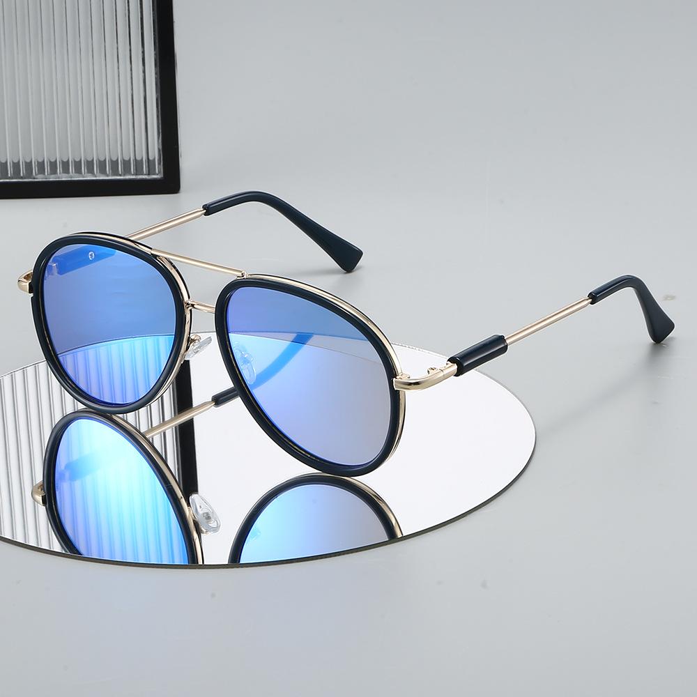  New Fashion Double Bridges Pilot Men Sunglasses Shades UV400 Vintage Gradient Mirror Women Trending Sun Glasses